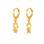 Cargar imagen en el visor de la galería, Aretes Niño y Niña con Circón. Acero Aleación Chapado Oro 18K