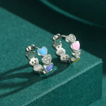 Cargar imagen en el visor de la galería, Aretes Corazón Nude Rich con circón. Plata 925