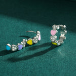 Cargar imagen en el visor de la galería, Aretes Corazón Nude Rich con circón. Plata 925