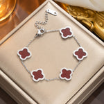 Cargar imagen en el visor de la galería, Pulsera Trébol en Acero Titanio Chapado En Oro De 18 K