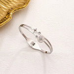 Cargar imagen en el visor de la galería, Brazalete Sueño Con Circón . Acero Chapado Plata 925