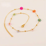 Cargar imagen en el visor de la galería, Collar Flor Margarita. Acero Inoxidable Chapado En Oro 18 K