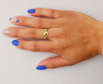 Cargar imagen en el visor de la galería, Anillo Dru. Piedra Agua Marina. Apertura Ajustable. Acero inoxidable Chapado Oro 18 K