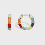 Cargar imagen en el visor de la galería, Aretes Colorido. Cobre Chapado Oro 18K