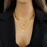 Cargar imagen en el visor de la galería, Collar Fly Acero Titanio En Capas Chapado Oro 18K