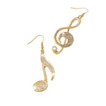 Cargar imagen en el visor de la galería, Aretes Notas en Aleación con Circón. Chapado Oro 18K
