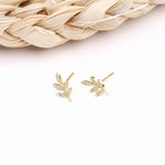 Cargar imagen en el visor de la galería, Aretes Hojas Plata 925 con Circón