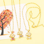 Cargar imagen en el visor de la galería, Collar Oso Embutido Circón Chapado Oro 18 k