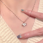 Cargar imagen en el visor de la galería, Collar Senz Corazón con Circón. Plata 925- Aleación Oro Rosa