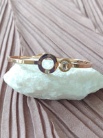 Cargar imagen en el visor de la galería, Brazalete Mira con Circón. Acero Chapado Oro Rosa