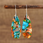 Aretes Deep. Pintados a Mano Piedra Natural