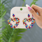 Aretes Kaly con Diamantes de Imitación Colores Varios. Aleación