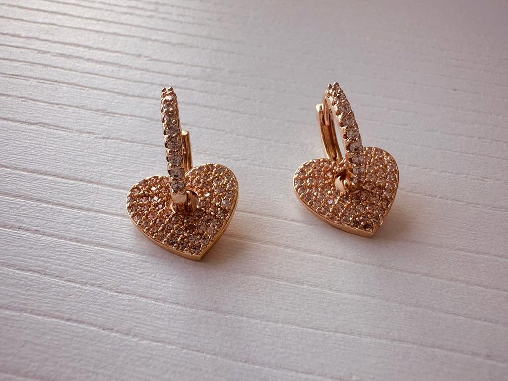 Aretes Sueño con Circón Blanco. Diseños Varios Plata 925 Chapado oro 18K