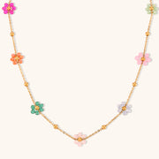 Collar Flor Margarita. Acero Inoxidable  Chapado En Oro 18 K