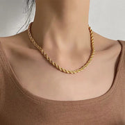Collar Lazzo. Acero Inoxidable Chapado Oro de 18k. 2 Tamaños