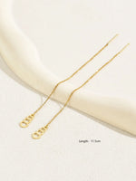 Cargar imagen en el visor de la galería, Aretes Love Largo. Acero Inoxidable Chapado Oro 18K
