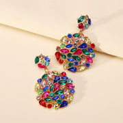 Aretes Luxury. Aleación Zinc Con Piedra Natural y Diamantes De Imitación.