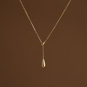 Collar Gotitas De Agua Acero Titanio Chapado Oro 18 K