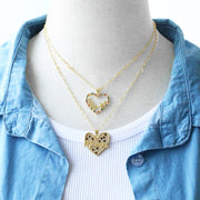 Collar Corazón Colores  Love  Acero Inoxidable Chapado Oro 18 k