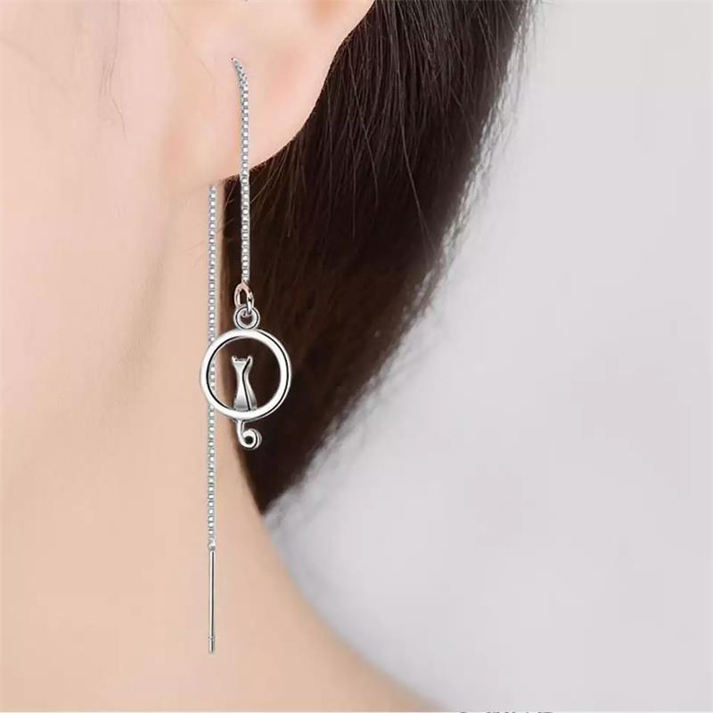 Aretes Gato Plata 925