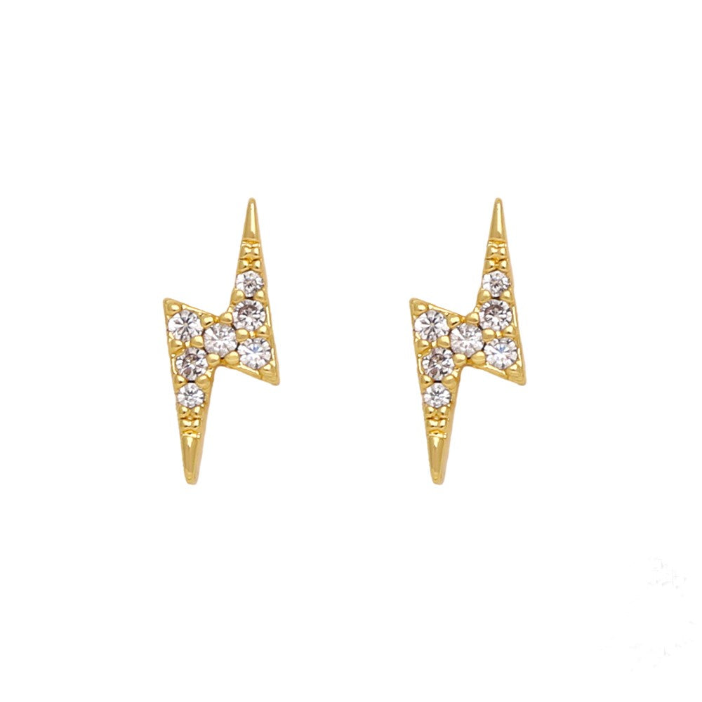 Aretes Diseños Varios con Circón. Cobre  Chapado oro 18k