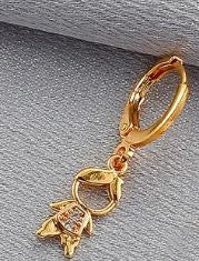 Aretes Niño y Niña con Circón. Acero Aleación Chapado Oro 18K