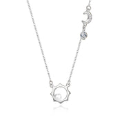 Collar Sol y Luna con Circón. Plata Esterlina 925