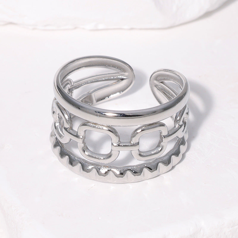 Anillo Alondra. Acero Inoxidable. Apertura Ajustable