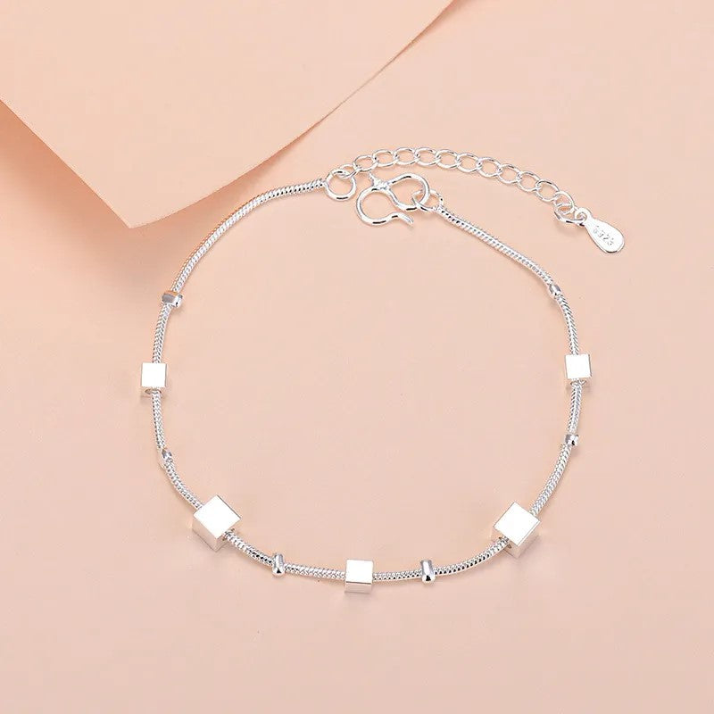 Pulsera Cubos Estilo Simple. Plata 925