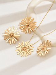 Set Radiante. Acero Inoxidable Chapado Oro de 14K