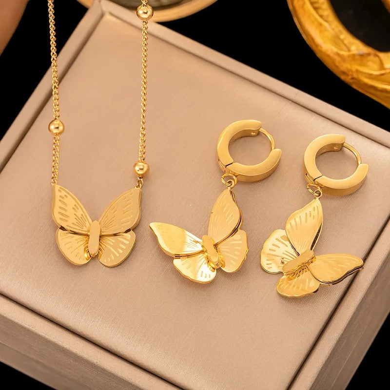 Set Valy. Acero Titanio Chapado Oro 18K