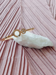 Brazalete Mira con Circón. Acero Chapado Oro Rosa