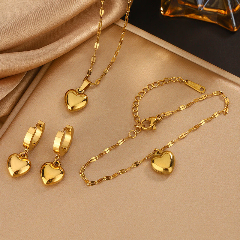 Set Hadas. Acero Inoxidable  Chapado Oro de 18k