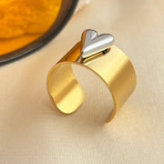 Anillo Glamour. Acero Inoxidable Chapado Oro de 18k