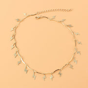 Collar Rayo. Acero Aleación Chapado Oro 18K